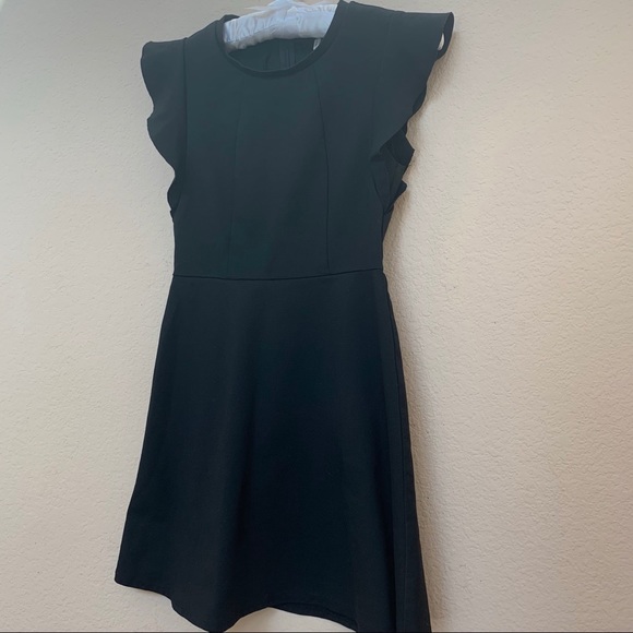 BCBGeneration Black Flutter Sleeve Mini Dress Sz 2 - Picture 7 of 13